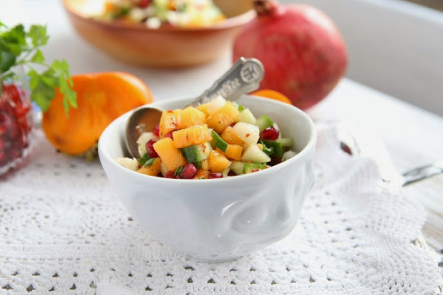 Persimmon Pomegranate Salsa - Simmis™ Fuyu Persimmons Recipe